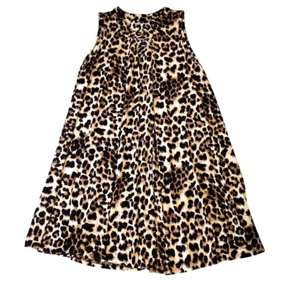 LEOPARD PRINT SLEEVELESS MINI DRESS SIZE SMALL! - Picture 2 of 7